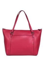 Current Boutique-Coach - Magenta Leather Zippered Tote w/ Crossbody Strap