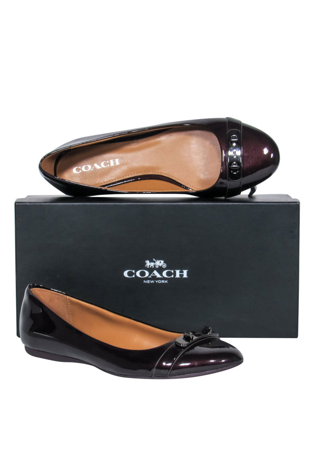 Current Boutique-Coach - Maroon Patent Leather Flats Sz 8.5