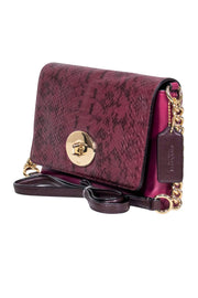 Current Boutique-Coach - Mulberry Purple Snakeskin Embossed Crossbody