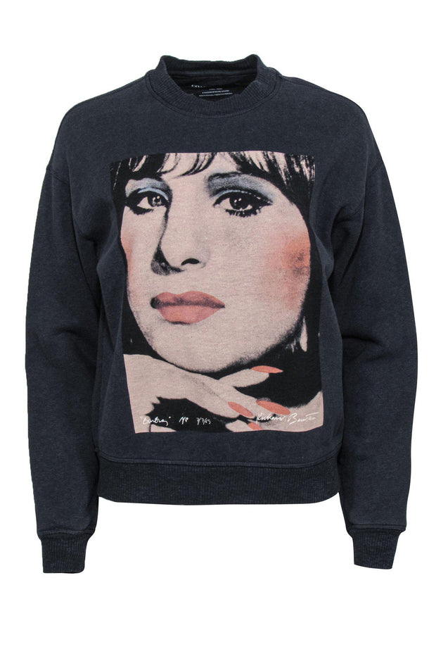 Current Boutique-Coach - Navy Barbra Streisand by Richard Bernstein Graphic Crewneck Sweatshirt Sz XS