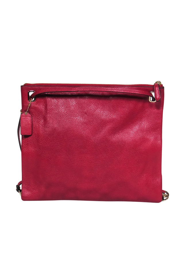 Current Boutique-Coach - Red Soft-Sided Pebbled Leather Crossbody w/ Gold Accents