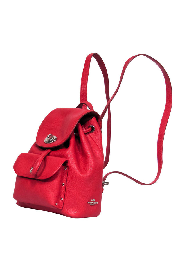 Current Boutique-Coach - Small Red Pebbled Leather Backpack