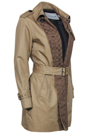 Current Boutique-Coach - Tan Cotton Blend "The Trench" Double Breasted Coat Sz S