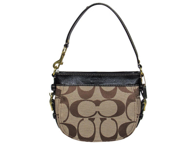 Current Boutique-Coach - Tan Zoe Logo Mini Handbag w/ Leather Trim