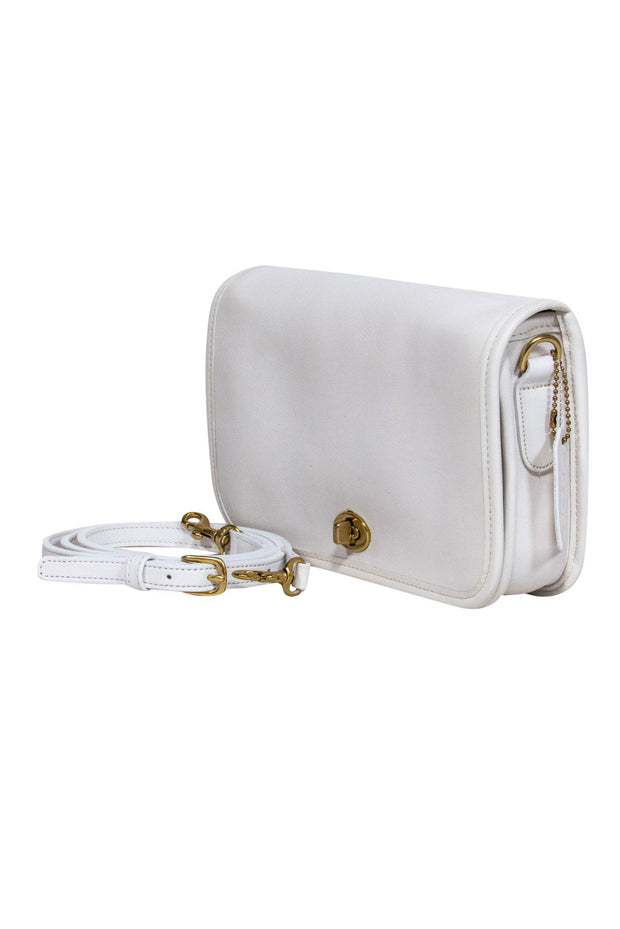 Current Boutique-Coach - White Leather Flap Crossbody