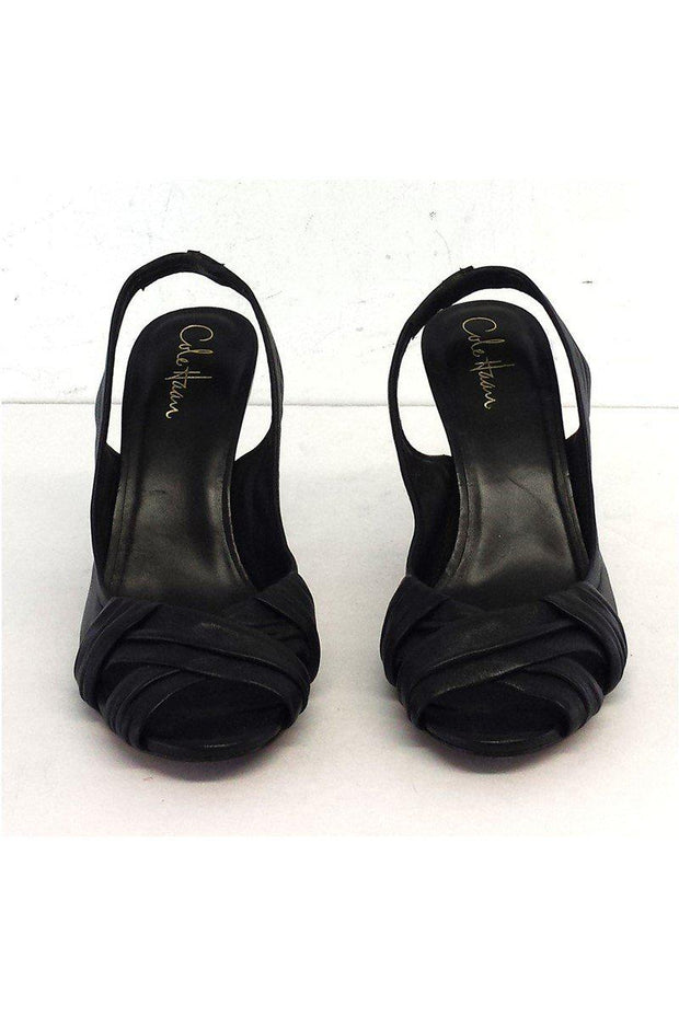 Current Boutique-Cole Haan - Black Leather Crisscross Slingbacks Sz 8