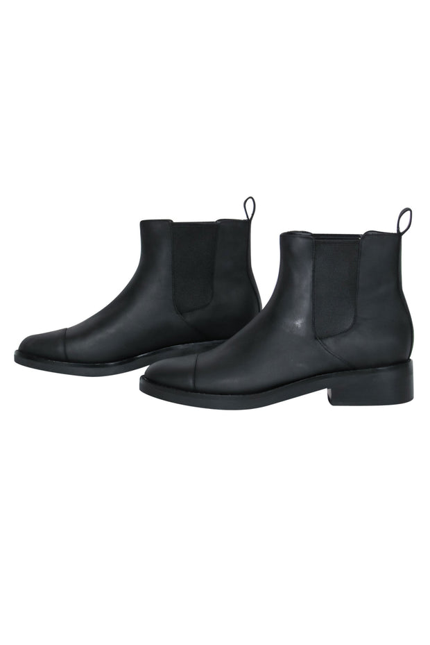 Current Boutique-Cole Haan - Black Leather Waterproof "Mara Grand" Chelsea Rain Boots Sz 6.5