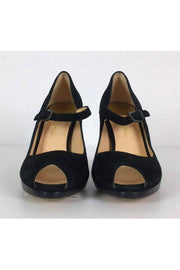 Current Boutique-Cole Haan - Black Suede Peep Toe Pumps Sz 7