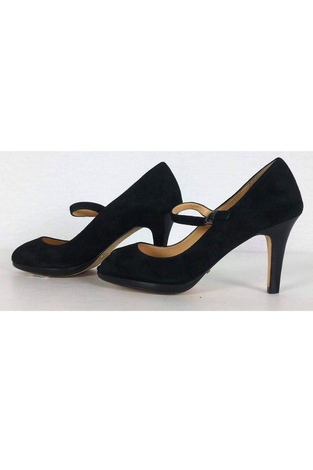 Current Boutique-Cole Haan - Black Suede Peep Toe Pumps Sz 7