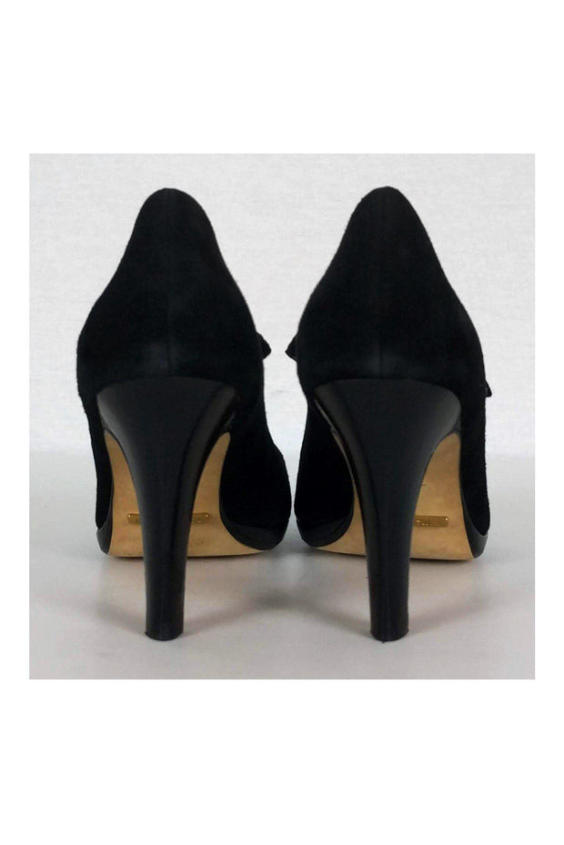 Current Boutique-Cole Haan - Black Suede Peep Toe Pumps Sz 7