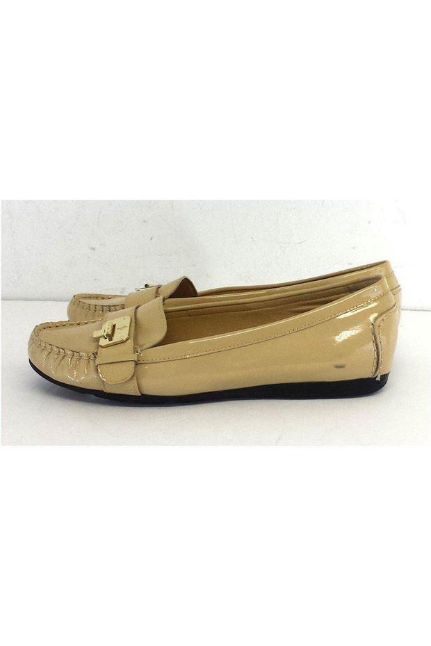 Current Boutique-Cole Haan - Nude & Gold Patent Leather Loafers Sz 10