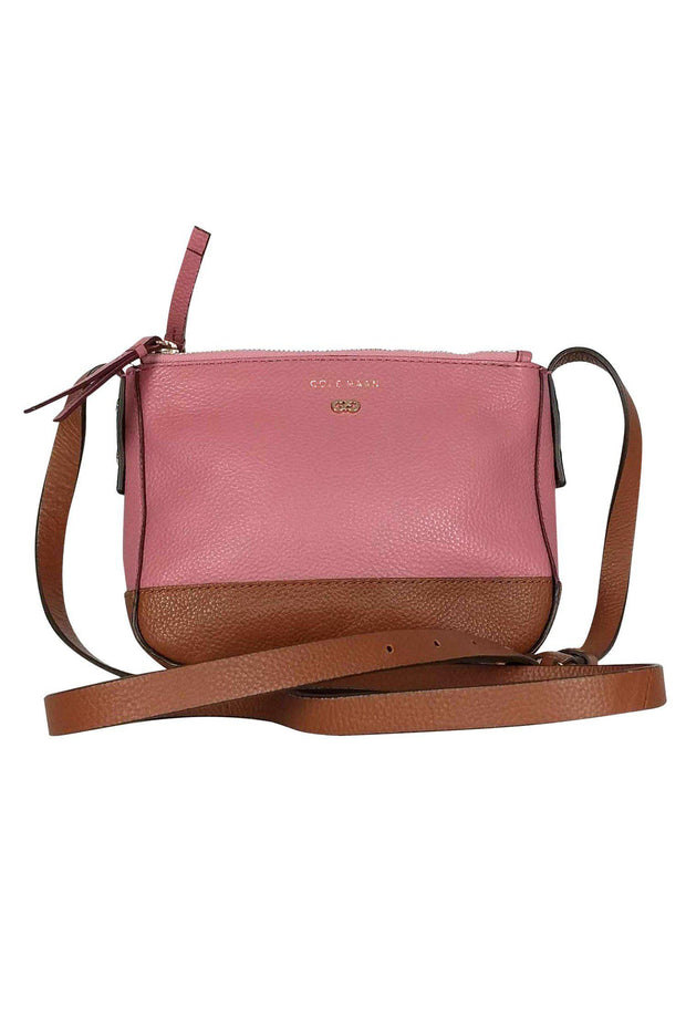 Current Boutique-Cole Haan - Pink & Brown Double Zip Crossbody