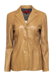 Current Boutique-Cole Haan - Tan Leather Button-Up Jacket Sz 6