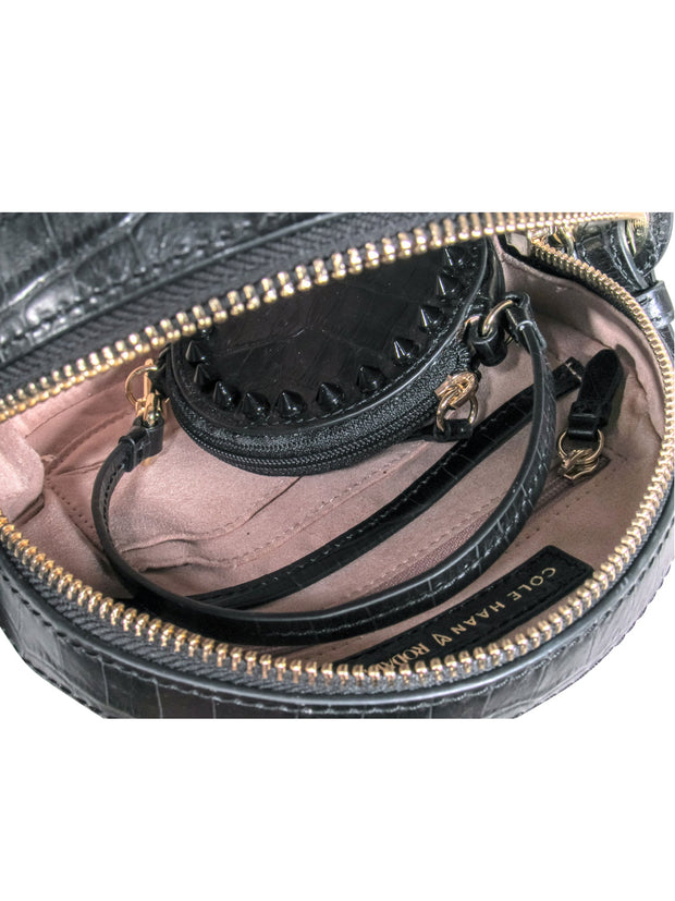 Current Boutique-Cole Haan x Rodarte – Black Leather Studded Circle Crossbody Bag