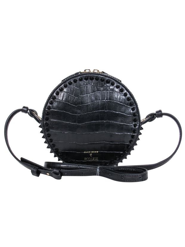 Current Boutique-Cole Haan x Rodarte – Black Leather Studded Circle Crossbody Bag