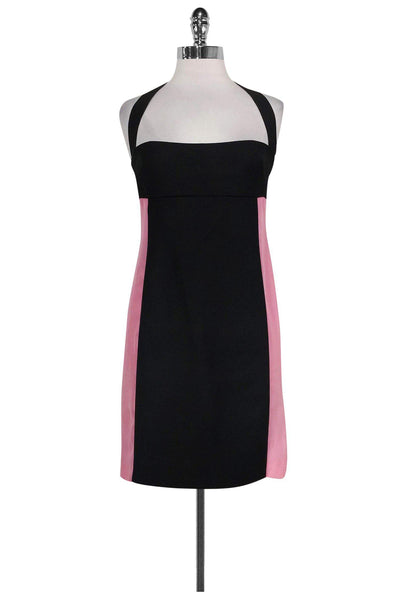 Current Boutique-Costume National - Black & Pink Fitted Dress Sz 6