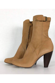 Current Boutique-Costume National - Tan Leather Stacked Booties Sz 9