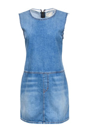 Current Boutique-Current/Elliot - Blue Denim Sleeveless Shift Dress Sz 10