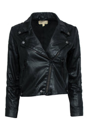 Current Boutique-Current/Elliott - Black Faux Leather Moto-Style Jacket Sz 0