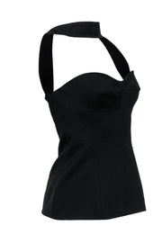 Current Boutique-Cushnie et Ochs - Black Bustier-Style Halter Top Sz 6