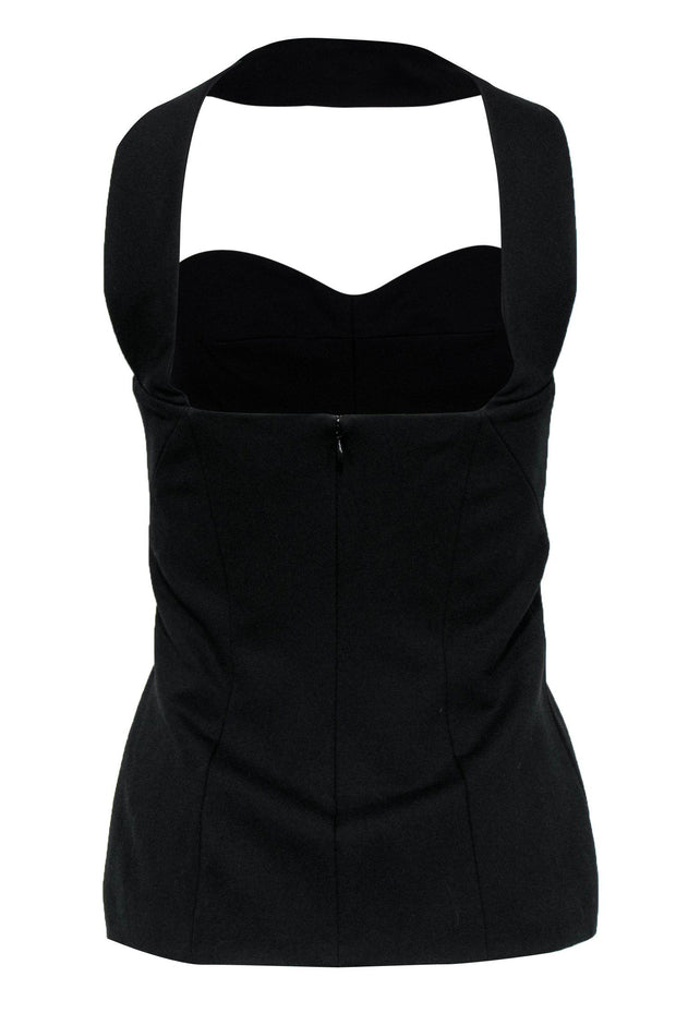 Current Boutique-Cushnie et Ochs - Black Bustier-Style Halter Top Sz 6