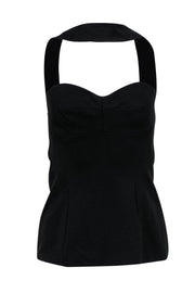 Current Boutique-Cushnie et Ochs - Black Bustier-Style Halter Top Sz 6