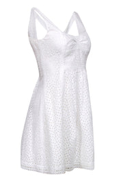 Current Boutique-Cynthia Cynthia Steffe - White Eyelet Fit & Flare Dress w/ Lace Trim Sz 4