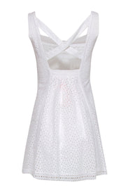 Current Boutique-Cynthia Cynthia Steffe - White Eyelet Fit & Flare Dress w/ Lace Trim Sz 4