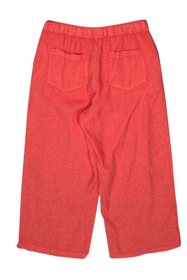 Current Boutique-Cynthia Rowley - Peach Linen Cropped Capri Pants Sz L