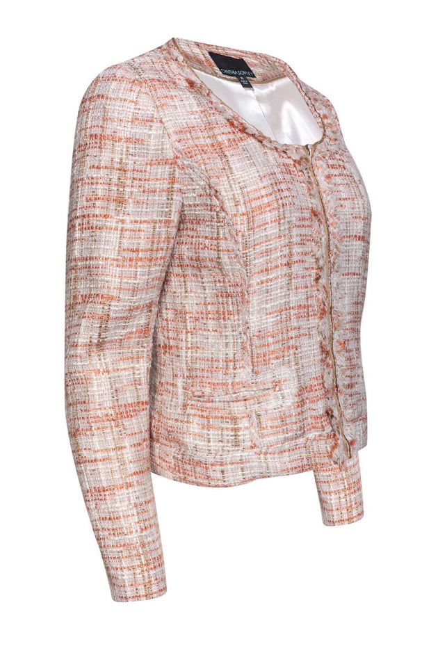 Current Boutique-Cynthia Rowley - Peach Woven Frill Zip Jacket Sz M