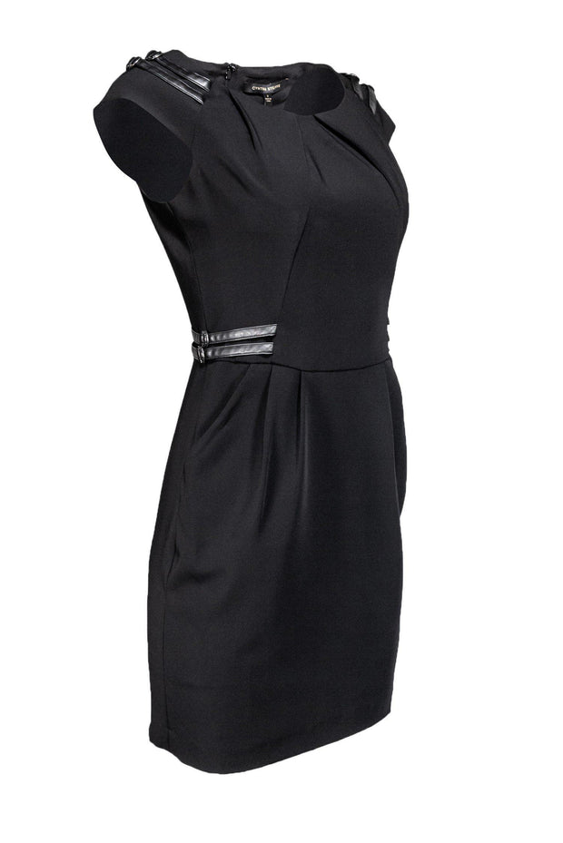 Current Boutique-Cynthia Steffe - Black Dress w/ Leather Buckle Sz 2