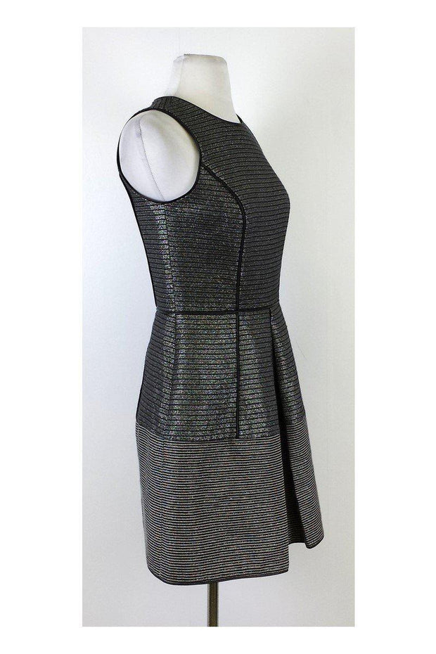 Current Boutique-Cynthia Steffe - Black & Grey Metallic Fit & Flare Dress Sz 2