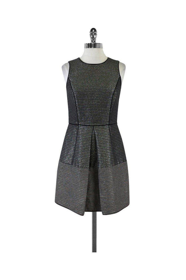 Current Boutique-Cynthia Steffe - Black & Grey Metallic Fit & Flare Dress Sz 2