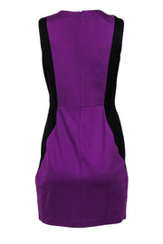 Current Boutique-Cynthia Steffe - Black & Purple Paneled Sheath Dress Sz 6