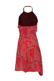 Current Boutique-Cynthia Steffe - Red Printed One-Shoulder Dress w/ Leather Strap Sz 2