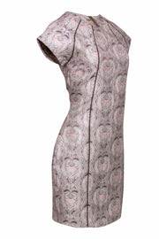 Current Boutique-DAY Birger et Mikkelsen - Pink & Beige Motif Pattern Jacquard Dress Sz 6