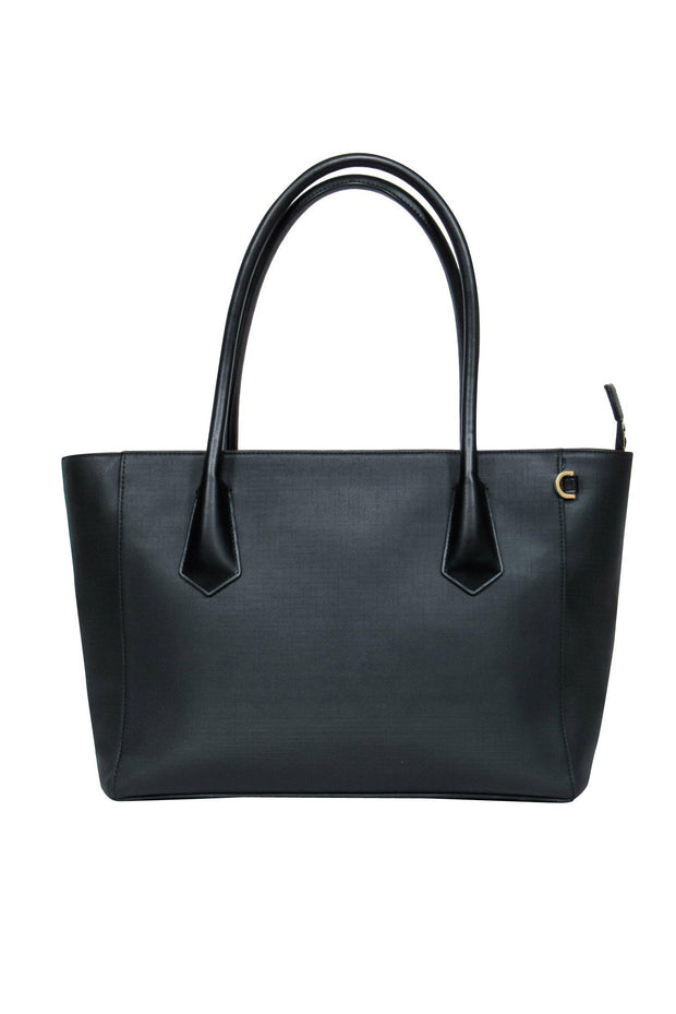 Current Boutique-Dagne Dover - Black Large Textured Leather Tote Bag