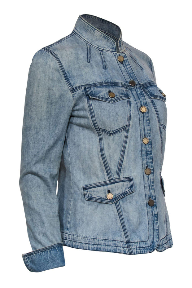 Current Boutique-Dana Buchman - Light Wash Denim Jacket w/ Piping Sz 2