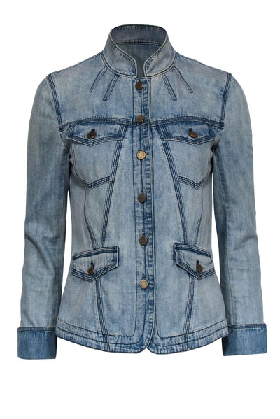 Current Boutique-Dana Buchman - Light Wash Denim Jacket w/ Piping Sz 2