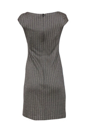 Current Boutique-David Meister - Black & Beige Herringbone Crossed Bust Sheath Dress Sz 4