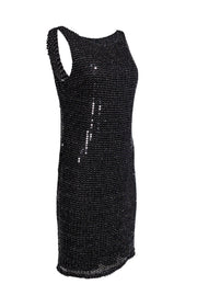 Current Boutique-David Meister - Black Scoop-Back Sequin Tank Dress Sz 10