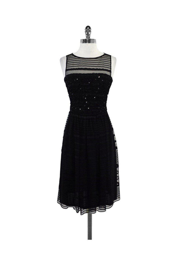 Current Boutique-David Meister - Black Sequin Sleeveless Dress Sz 2