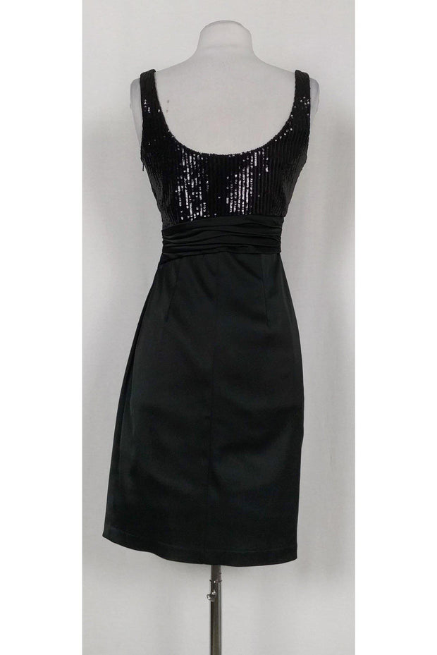 Current Boutique-David Meister - Black Sequined Cocktail Dress Sz 2