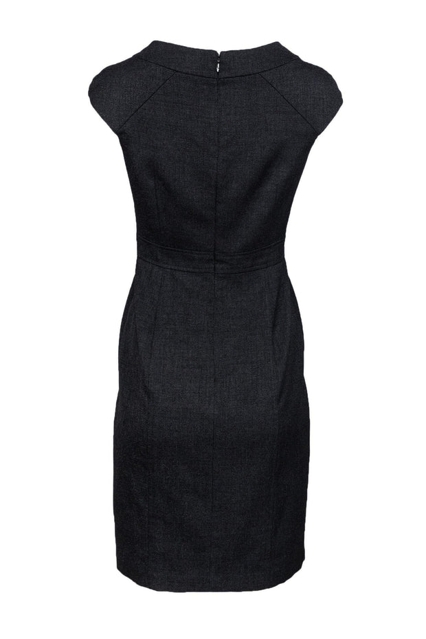 Current Boutique-David Meister - Black Textured Sheath Dress Sz 2