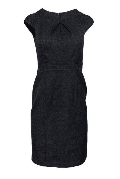 Current Boutique-David Meister - Black Textured Sheath Dress Sz 2