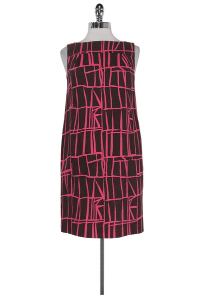 Current Boutique-David Meister - Brown & Pink Shift Dress Sz 2