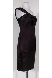 Current Boutique-David Meister - Brown Satin Bow Dress Sz 2