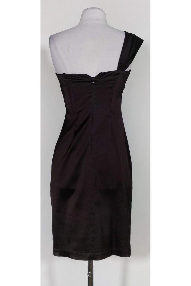 Current Boutique-David Meister - Brown Satin Bow Dress Sz 2