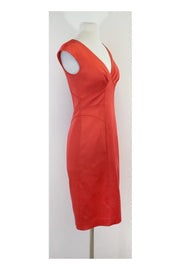 Current Boutique-David Meister - Salmon Structured Sheath Dress Sz 2