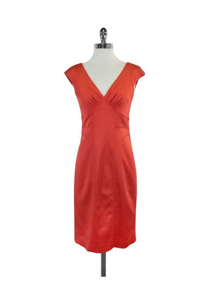 Current Boutique-David Meister - Salmon Structured Sheath Dress Sz 2